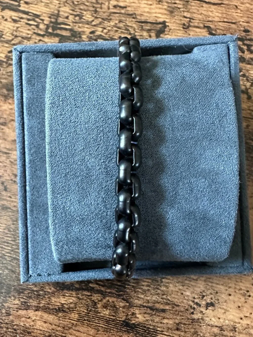 David Yurman Box Chain Bracelet w/ Stainless Steel & Sterling Silver, 7.3mm - 9